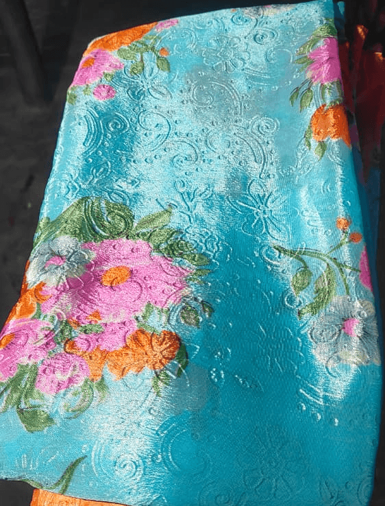 ஸ்கை ப்ளூ பிராசோ டிசைனர் புடவை (Sky Blue Brasso Designer Saree) - Image 1