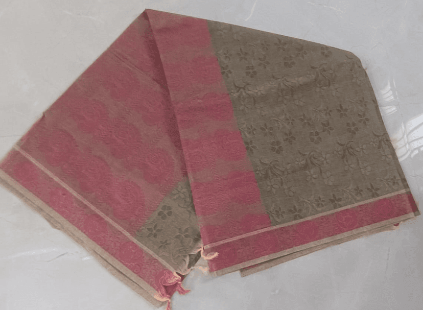 ஆலிவ் க்ரீன் லினன் காட்டன் புடவை (Olive Green Linen Cotton Saree)